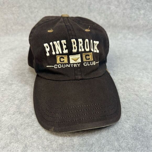 Pine Brook Country Club Hat Adult OSFA Black Strapback Golf Casual Imperial - Picture 1 of 11